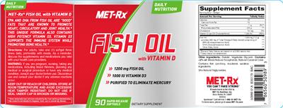 Photo of the MET-Rx Fish Oil With Vitamin D label