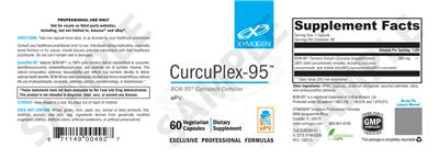 Photo of the XYMOGEN CurcuPlex-95 label