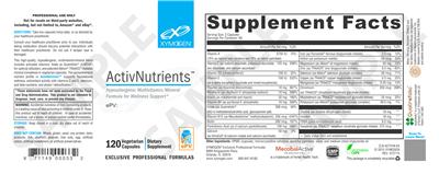 Photo of the XYMOGEN ActivNutrients label