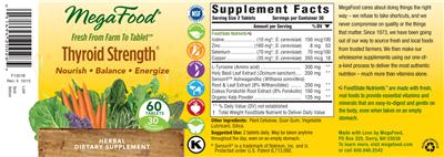 Photo of the MegaFood Thyroid Strength label