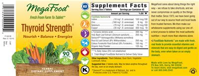 Photo of the MegaFood Thyroid Strength label