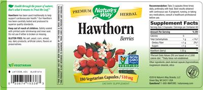 Photo of the Nature's Way Hawthorn Berries label