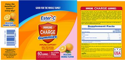Photo of the NatureSmart Ester-C Immune Charge Gummies Orange Flavor label