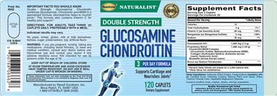 Photo of the Sundown Naturalist Double Strength Glucosamine Chondroitin label