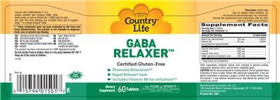 Photo of the Country Life GABA Relaxer label