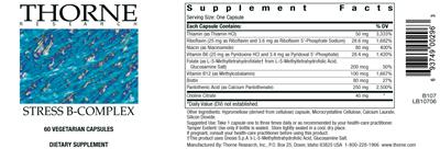 Photo of the Thorne Research Stress B-Complex label
