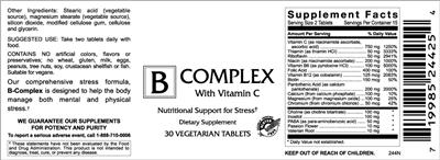 Photo of the VitaCeutical Labs B Complex With Vitamin C label