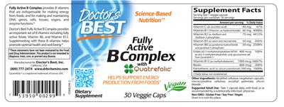 Photo of the Doctor's Best Fully Active B Complex label