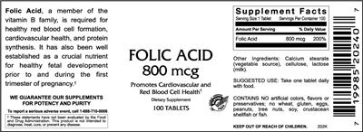 Folic Acid 800 mcg