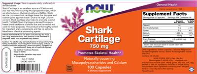 Photo of the NOW Shark Cartilage 750 mg label
