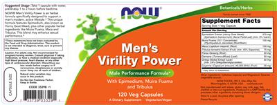 Photo of the NOW Men's Virility Power label