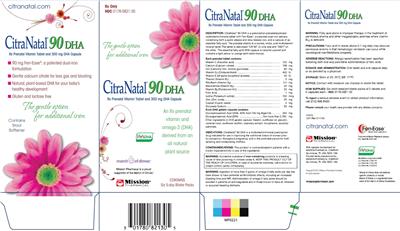 Photo of the Mission Pharmacal CitraNatal CitraNatal 90 DHA Gelatin Capsule label