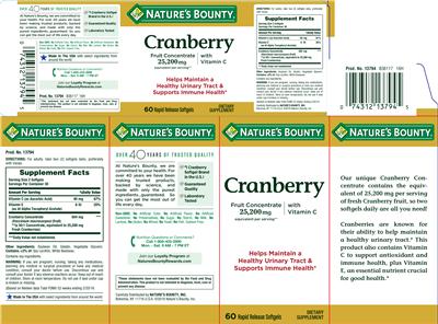 Photo of the Nature's Bounty Cranberry With Vitamin C label