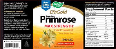 Photo of the Nature's Way EfaGold Evening Primrose label