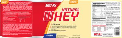 Photo of the MET-Rx Natural Whey Vanilla label