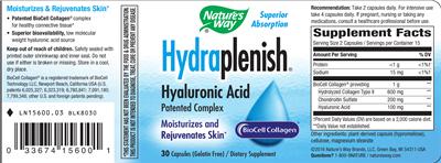 Photo of the Nature's Way Hydraplenish label