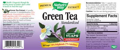 Photo of the Nature's Way Green Tea Standardized label