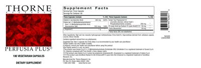 Photo of the Thorne Research Perfusia Plus label