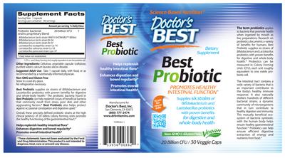 Photo of the Doctor's Best Best Probiotic label