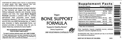 Photo of the VitaCeutical Labs Vegan Bone Support Formula label