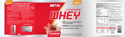 Photo of the MET-Rx Ultramyosyn Whey Strawberry label