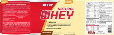 Photo of the MET-Rx Natural Whey Chocolate label