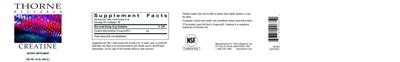 Product label for Creatine