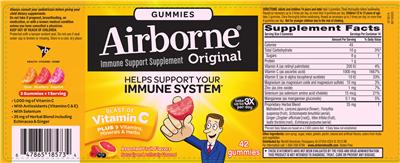 Photo of the Airborne Airborne Original Assorted Fruit Flavors label