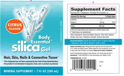 Photo of the Body Essential Silica Gel Citrus Flavor label