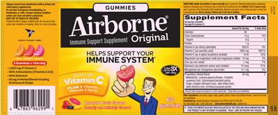 Photo of the Airborne Airborne Original Assorted Fruit Flavors label