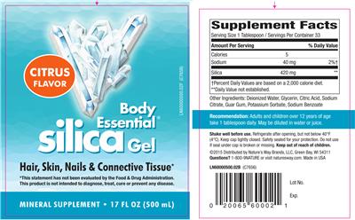 Photo of the Body Essential Silica Gel Citrus Flavor label