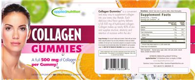 Photo of the Applied Nutrition Collagen Gummies 500 mg label