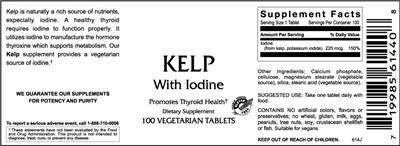 Photo of the VitaCeutical Labs Kelp With Iodine label