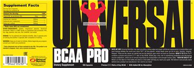 Photo of the Universal BCAA PRO label