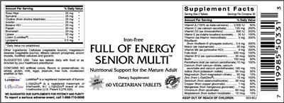 Photo of the VitaCeutical Labs Full Of Energy Senior Multi label