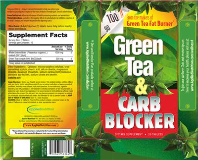 Photo of the Applied Nutrition Green Tea & Carb Blocker label
