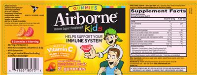 Photo of the Airborne Airborne Kids Assorted Fruit Flavors label