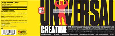 Photo of the Universal Creatine label