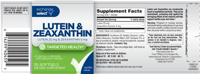 Photo of the Exchange Select Lutein & Zeaxanthin label