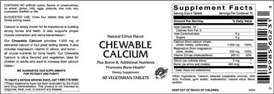 Photo of the VitaCeutical Labs Natural Citrus Flavor Chewable Calcium label