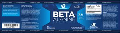 Photo of the Bodybuilding.com Foundation Series Beta Alanine 3.2 g label