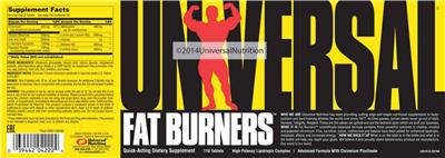 Photo of the Universal Fat Burners label