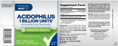 Photo of the Exchange Select Acidophilus 1 Billion Units With Apple Pectin & Whey label