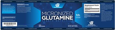 Photo of the BodyBuilding.com Foundation Series Micronized Glutamine 5.0 g label