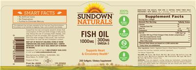 Photo of the Sundown Naturals Fish Oil 1000 mg label