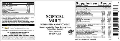 Photo of the VitaCeutical Labs Softgel Multi label