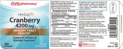 Photo of the CVS Pharmacy Cranberry label
