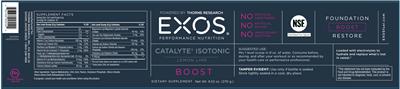 Photo of the EXOS Performance Nutrition Catalyte Isotonic Lemon Lime label