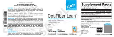 Photo of the XYMOGEN OptiFiber Lean label