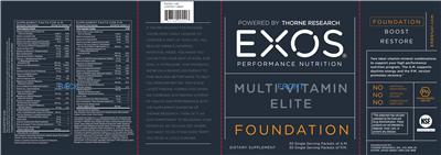 Photo of the EXOS Performance Nutrition P.M. label